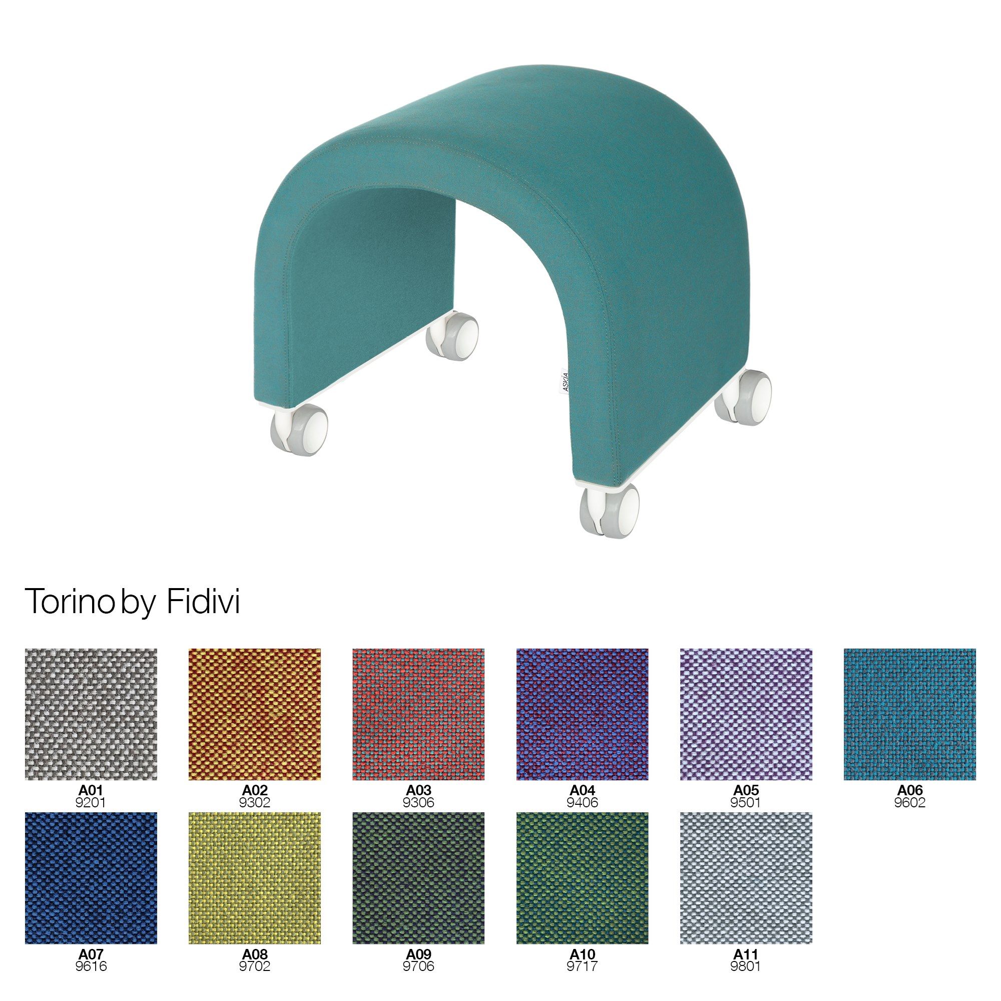 Низкая ткань мягкий стул с колесами Askia NOMAD ARCH-00003212 - Вид №10