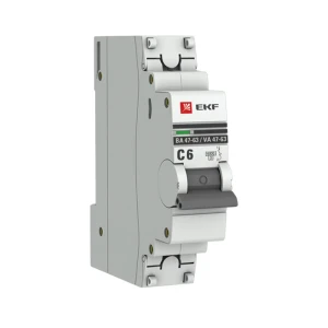 Автоматический выключатель EKF PROxima ВА47-63 1P C6 А 6 кА mcb4763-6-1-06C-pro 82421236 STLM-2185915