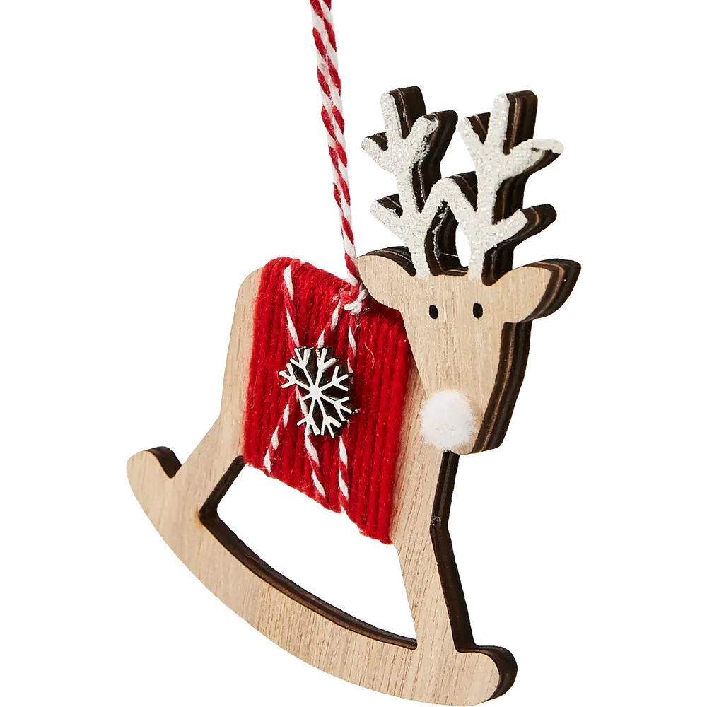 87036554 Елочная игрушка Олень 11x10 цвет красный STLM-0966095 Santreyd  - Вид №2