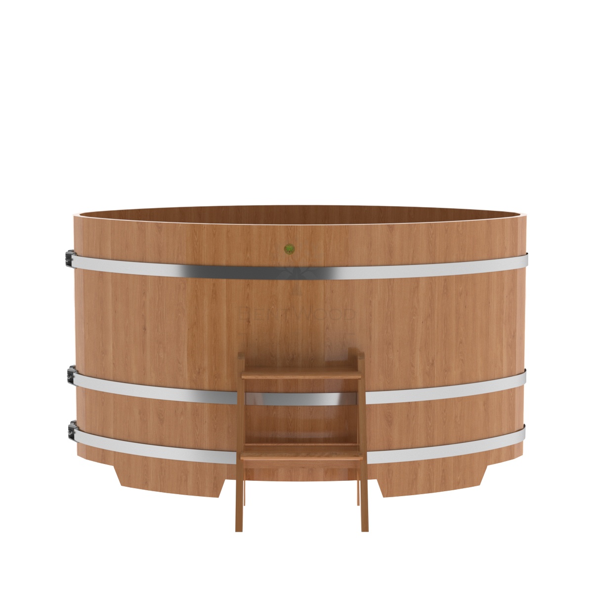 1316 Купель овальная из дуба 1,08х1,75х1,0 натуральная Alyarus  - Вид №3