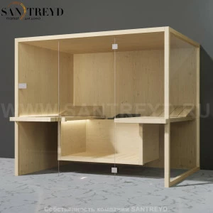 Effegibi AIR SA91100002 Сауна. Установка: к стене. Мощность: 10,5 кВт макс. Размеры: длина 247 см, ширина 182 см. Отделка: осина натуральная.