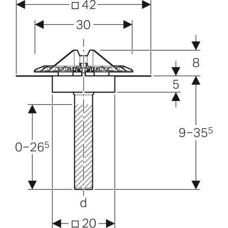 GEBERIT 359.127.00.1 Воронка Geberit Pluvia с соединительным фартуком, решетка воронки из алюминиевого литья  - Вид №2