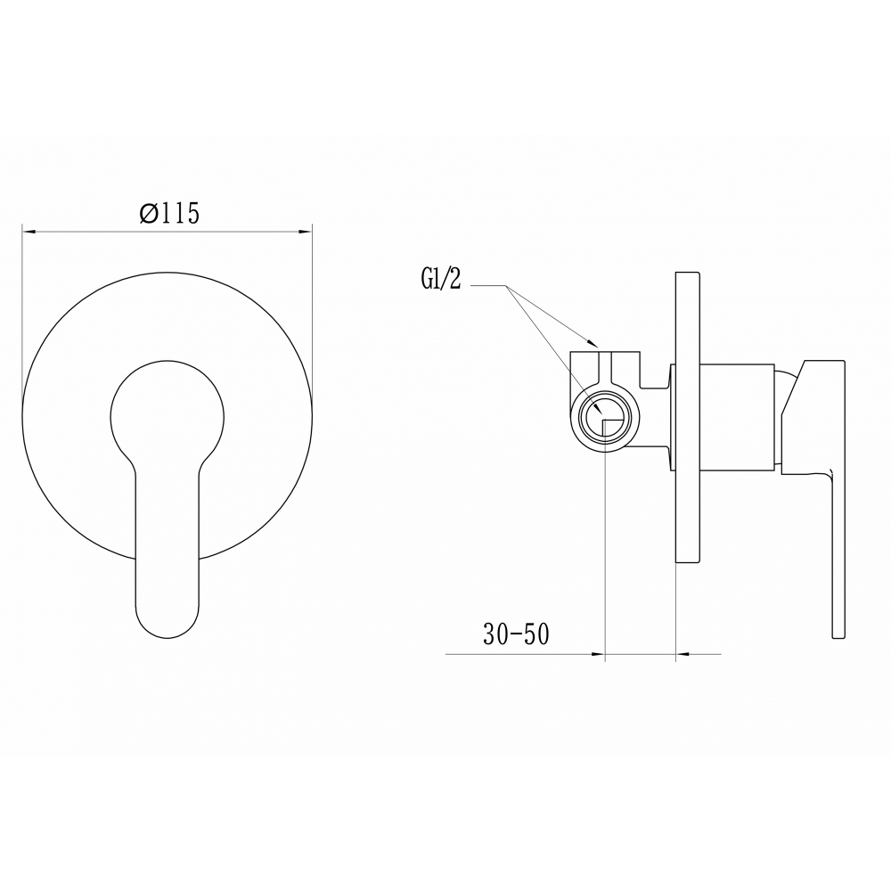 GZ 5102 Смеситель встраиваемый круглый Ganzer Хром Ganzer Германия 13929 - Вид №2