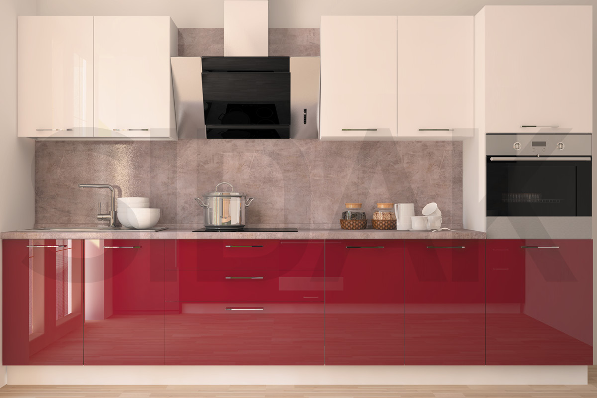 Кухонные гарнитуры  декор Белый ALT3UV и Винный красный AL13 SIDAK SIST2967-66