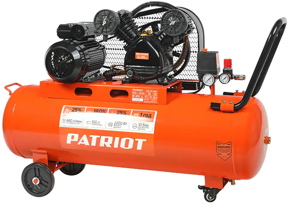 Компрессор Patriot LRM 100-480R с ременным приводом для профессионального использования 81946435