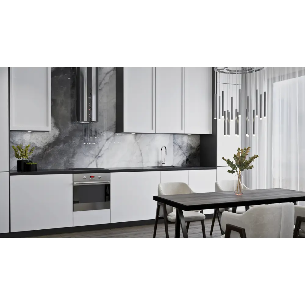Стеновая панель Onyx Silver 120x60x0.4 см АКП цвет серый Santreyd STLM-2150074 - Вид №2