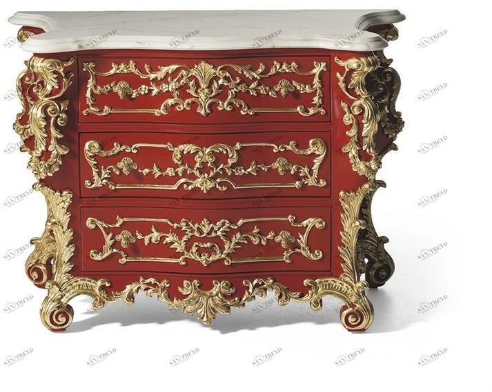OAK Лаковая прикроватная тумбочка в стиле барокко с ящиками Galleria sun-id-1489612