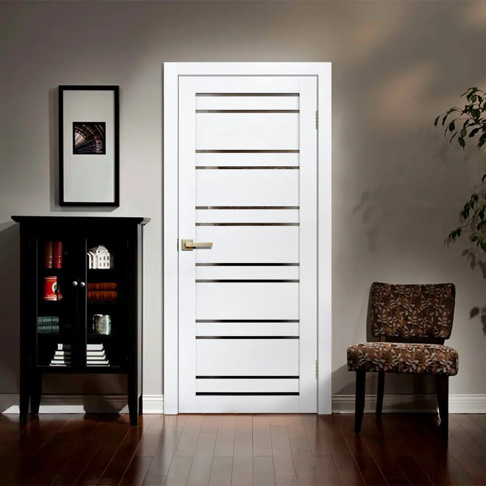 Комплект двери Artens Уна со стеклом 90x200 см Hardflex белый с добором 150 мм STLM-2098416 - Вид №1