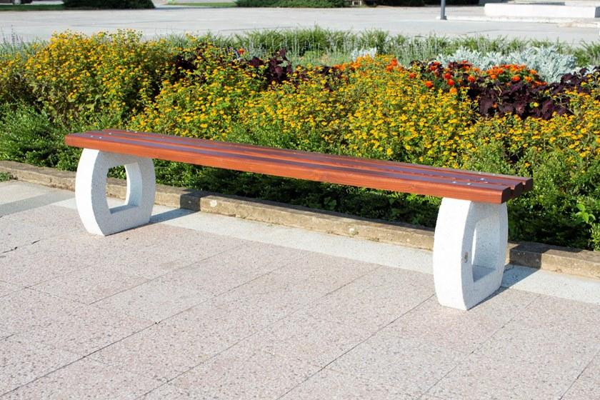 ENCHO ENCHEV - ETE Скамейка из бетона и дерева без спинки  143  - Вид №1