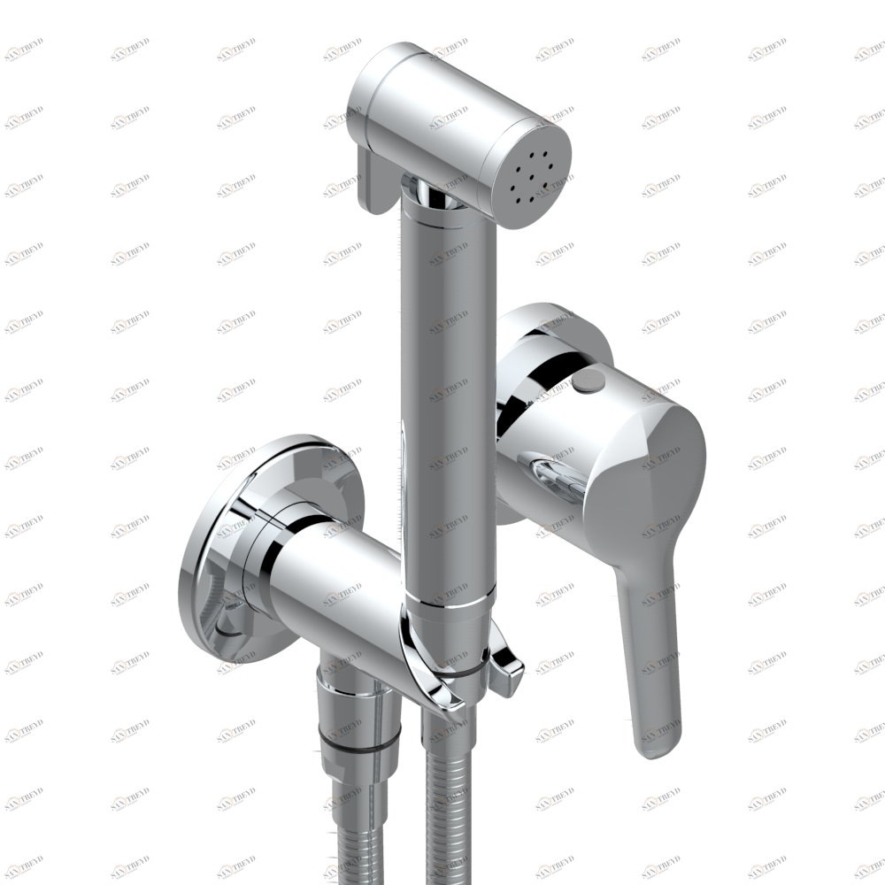 G9H-5840/MBG Комплект для душа, включающий смеситель, армированный шланг 1 м 25 см, ручной душ с курковым распылителем, выход из стены и предохранительный запорный клапан Thg-paris System с говлитом с рукоятками Хром G9H 5840/MBG A02 CAT.A
