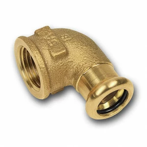 180902812 SANHA 8090G пресс-фитинг, бронза, угловой переход ВПр-ВР 28x1/2 мм