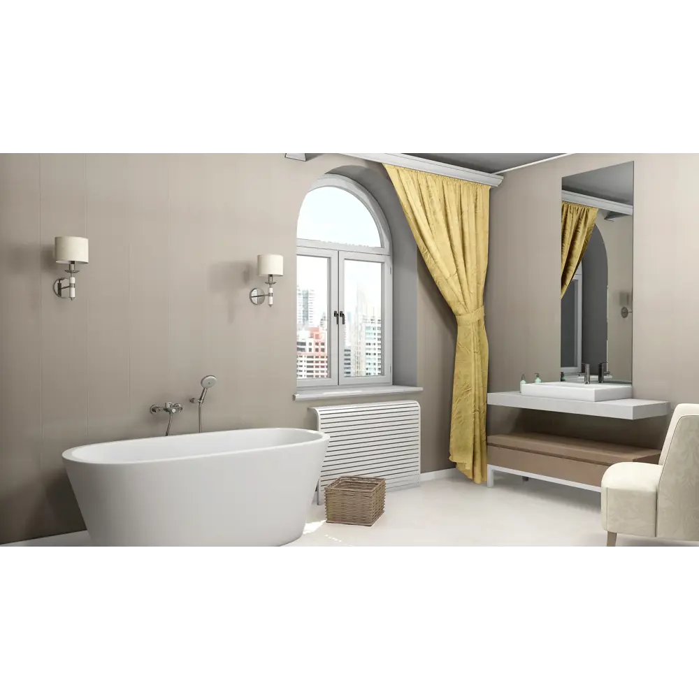 Стеновая панель ПВХ Лён фисташковый 2700x250x8 мм 0.675 м² 14143408 STLM-2110490 КРОНАПЛАСТ  - Вид №4