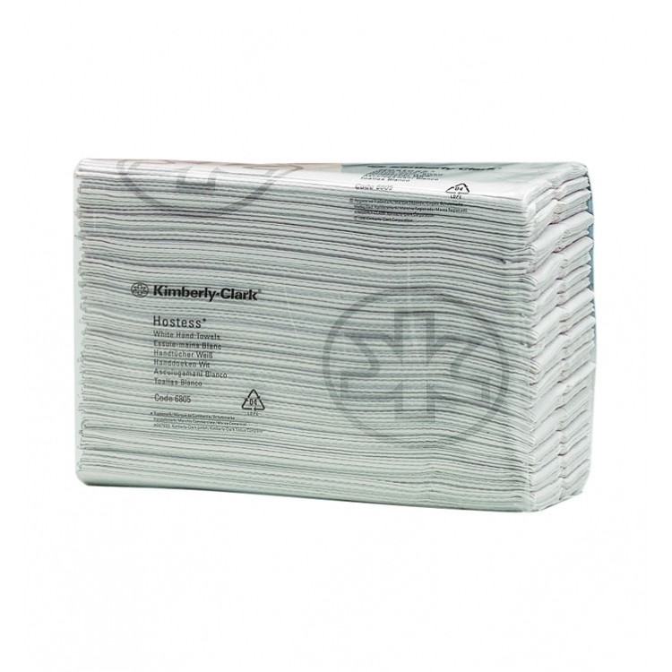 6805 Kimberly Clark Полотенца бумажные листовые Kimberly Clark Scott Hostess 6805 H2 Z-C сложения 1-слойные в пачке по 208 листов  - Вид №1