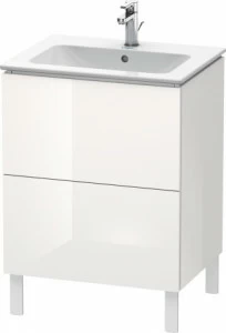 LC662502222 Тумбочка напольная L-Cube #LC6625 620 x 481 мм Белый глянцевый декор