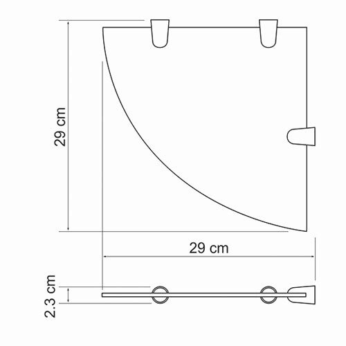 K-533 Полка стеклянная угловая WasserKRAFT  - Вид №2