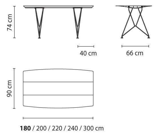 Прямоугольный стол из алюминия и нержавеющей стали BD Barcelona TABLE B 90 - INOX ARCH-00093840 - Вид №3