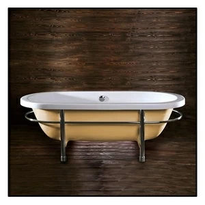 Ванна напольная отдельностоящая бежевая с рамой-поручнем  Akcjum Olivia WR-10-N