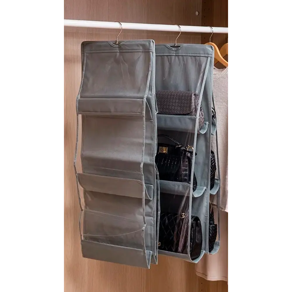 Подвесной модуль для хранения сумок 6 полок 36x19x2 см нетканый материал серый Santreyd STLM-2030588 - Вид №4