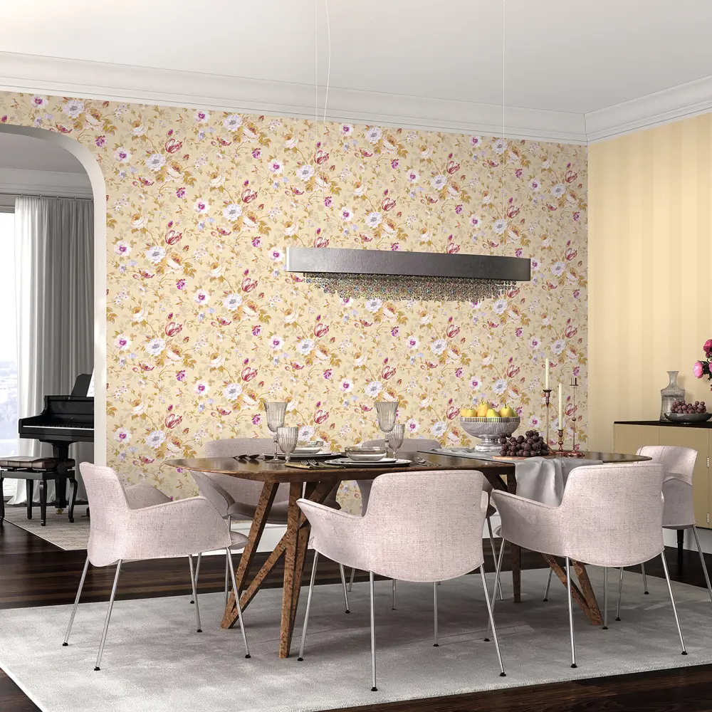 Обои Inspire Flower, виниловые на флизелиновой основе, цвет жёлтый, 1.06x10 м 82061811 STLM-2116667 - Вид №3