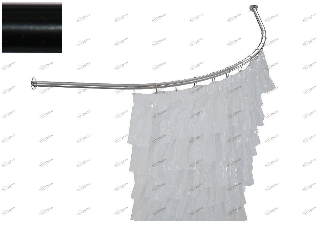 Карниз для ванны Aquanet Jersey полукруглый 170x90 черный 00241528