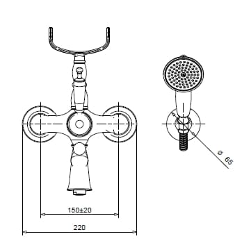 Смеситель для ванны с ручным душем Gaia Mobili Complements ARCH-00129348 - Вид №2