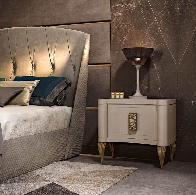 Valderamobili Кровать king size с обивкой из ткани с высоким изголовьем Aura sun-id-1421776 - Вид №3