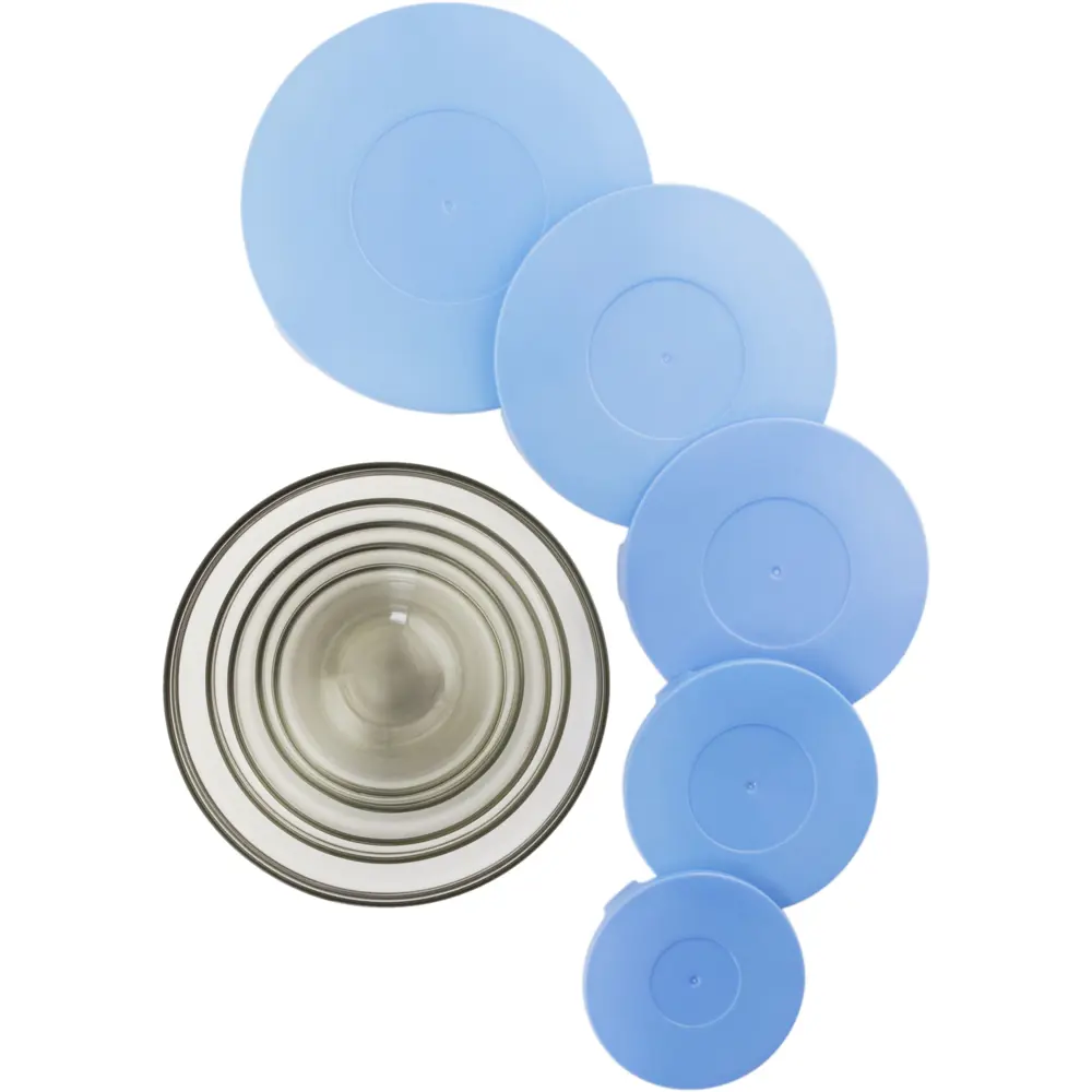 Миска 2100 мл круглая стекло цвет синий 5 шт Santreyd STLM-2211300 - Вид №2