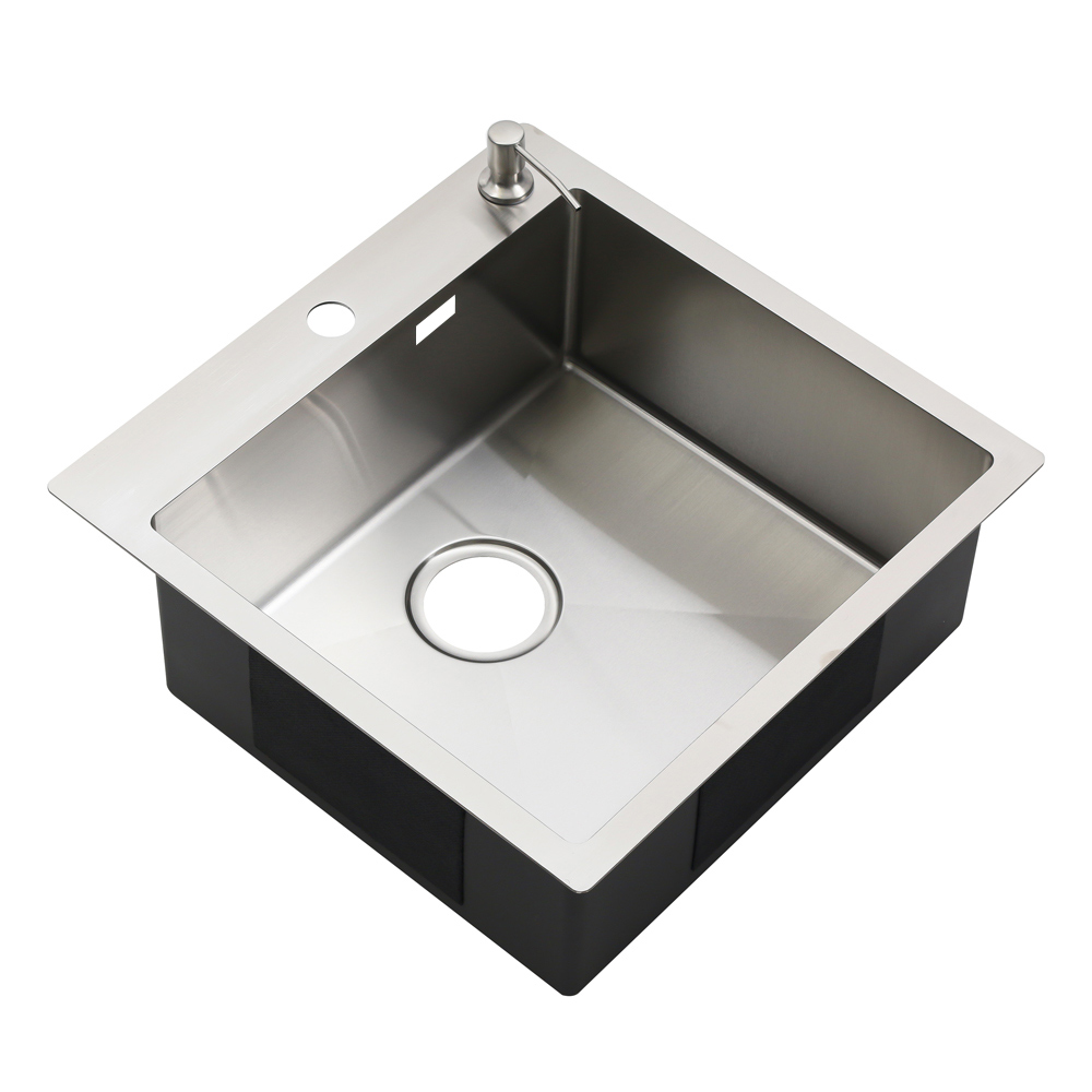 Мойка R5050HK MELANA ProfLine 3,0/200 САТИН врезная квадратная в комплекте с дозатором MLN-R5050HK+дозатор