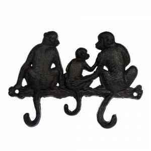 Вешалка настенная на 3 крючка черная 19,5 см "Обезьяна" BLUMEN HAUS ЖИВОТНЫЕ 00-3971633 Черный