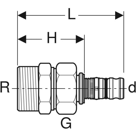 605.591.00.5 Разъемное соединение Geberit Mepla с наружной резьбой Geberit  - Вид №2