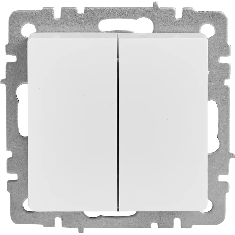 IEK Brite - проходной выключатель на 2 клавиши, матовый белый 87761699 STLM-1101509 - Вид №1
