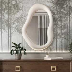 Интерьерное зеркало Nuage фигурное 60×87 см с белой рамой 89438720