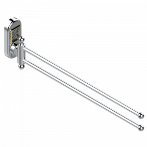 A2J-522 Полотенцедержатель двойной - 2 подвижные рейки - Д: 400 мм, диаметр : 16 мм Thg-paris Papillon Хром/золото