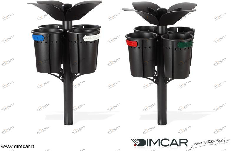 DIMCAR Уличный металлический мусорный бак для раздельного сбора мусора Elite sun-id-1353365