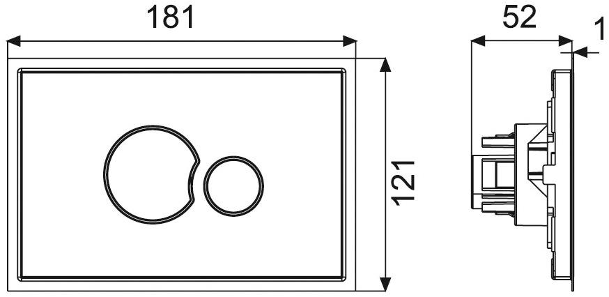 Redi Кнопка смыва для стеклянного унитаза Nicoll P2vm706 - Вид №1