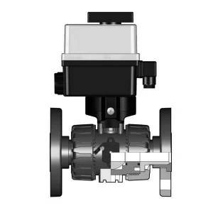 SANIT 613300 2/2-ходовой шаровой кран VKR DualBlock®, PVC-U, д 20-63, фиксированный фланец