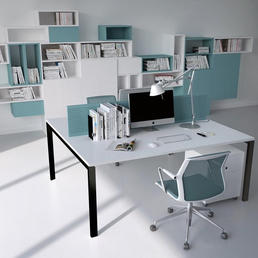 Elitable Стол из лакированного дерева с системой прокладки кабелей Eco sun-id-1462378 - Вид №1