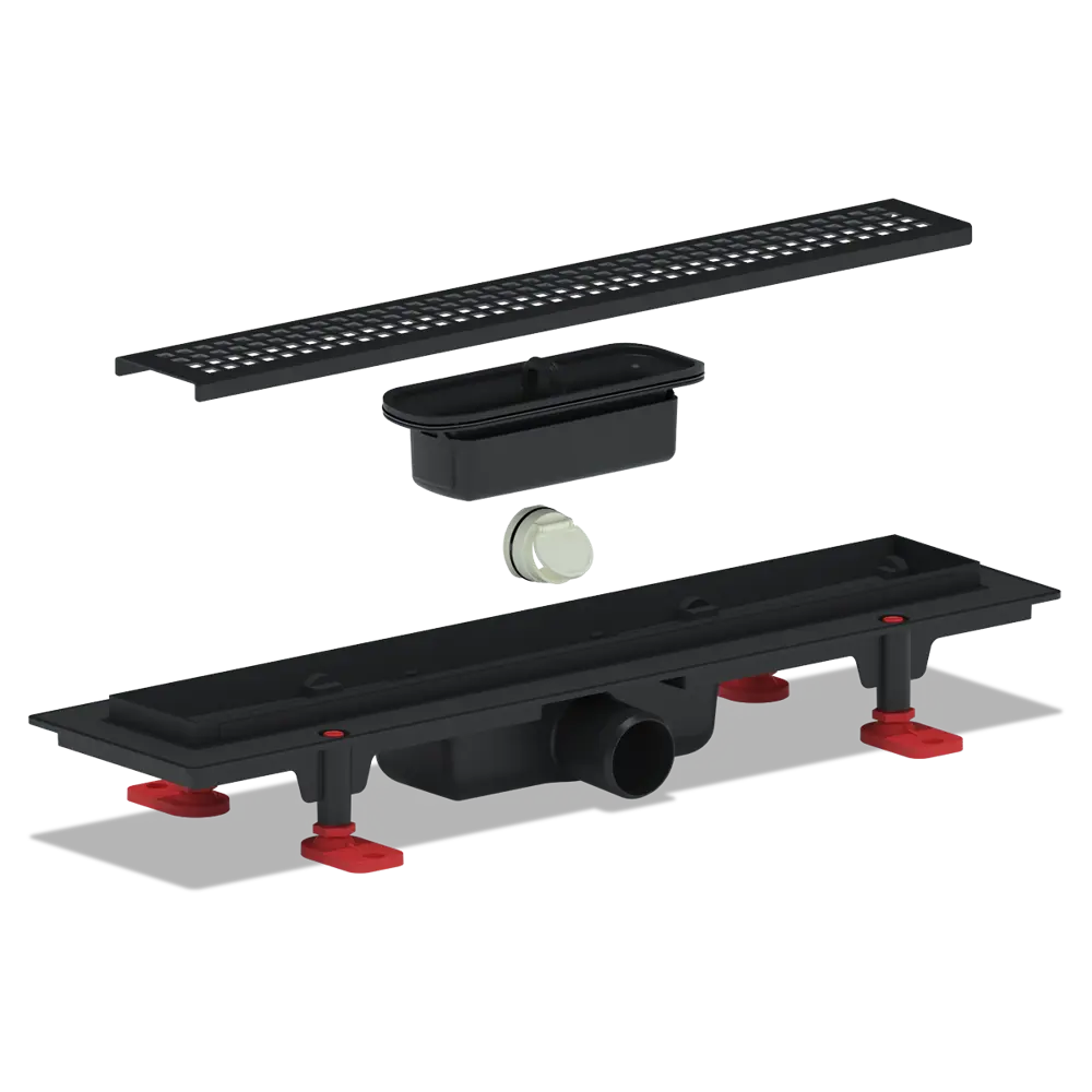 Трап для душа Equation комбинированный затвор 450x62 мм пластик цвет черный STLM-2020343 - Вид №1