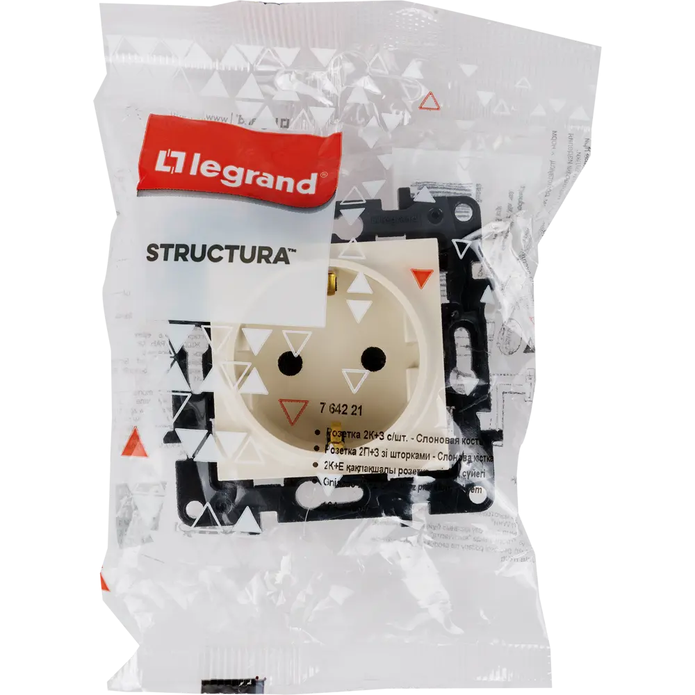 Розетка с заземлением Legrand Structura со шторками 16А 250В винтовые зажимы цвет слоновая кость 82064667 STLM-2036866 - Вид №4