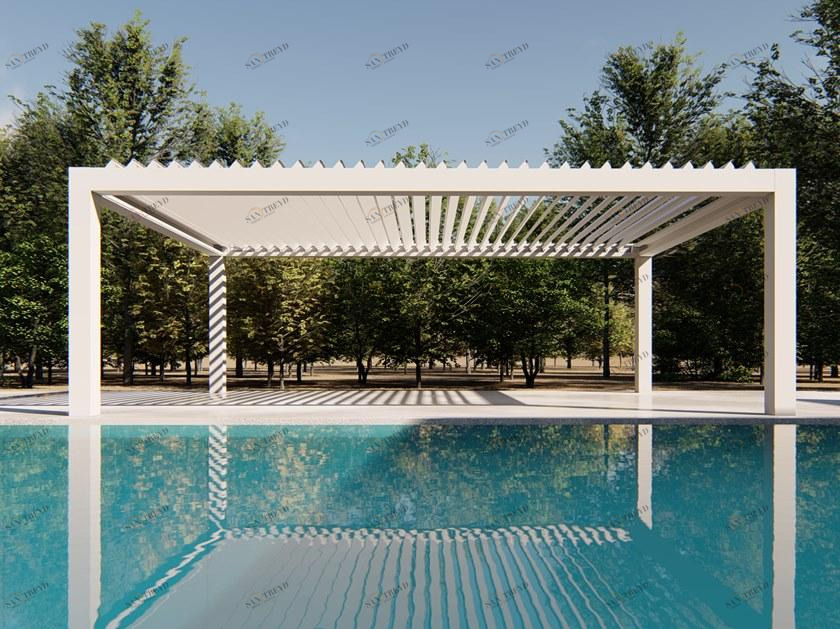 RGM Моторизованная алюминиевая пергола с регулируемыми жалюзи sun-id-1406043