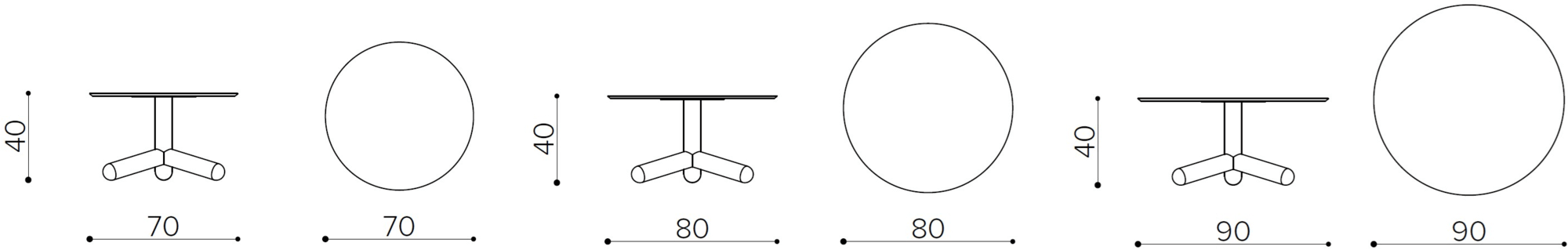 True Design Круглый журнальный столик из HPL Eighty Tlr7/8/9 - Вид №8