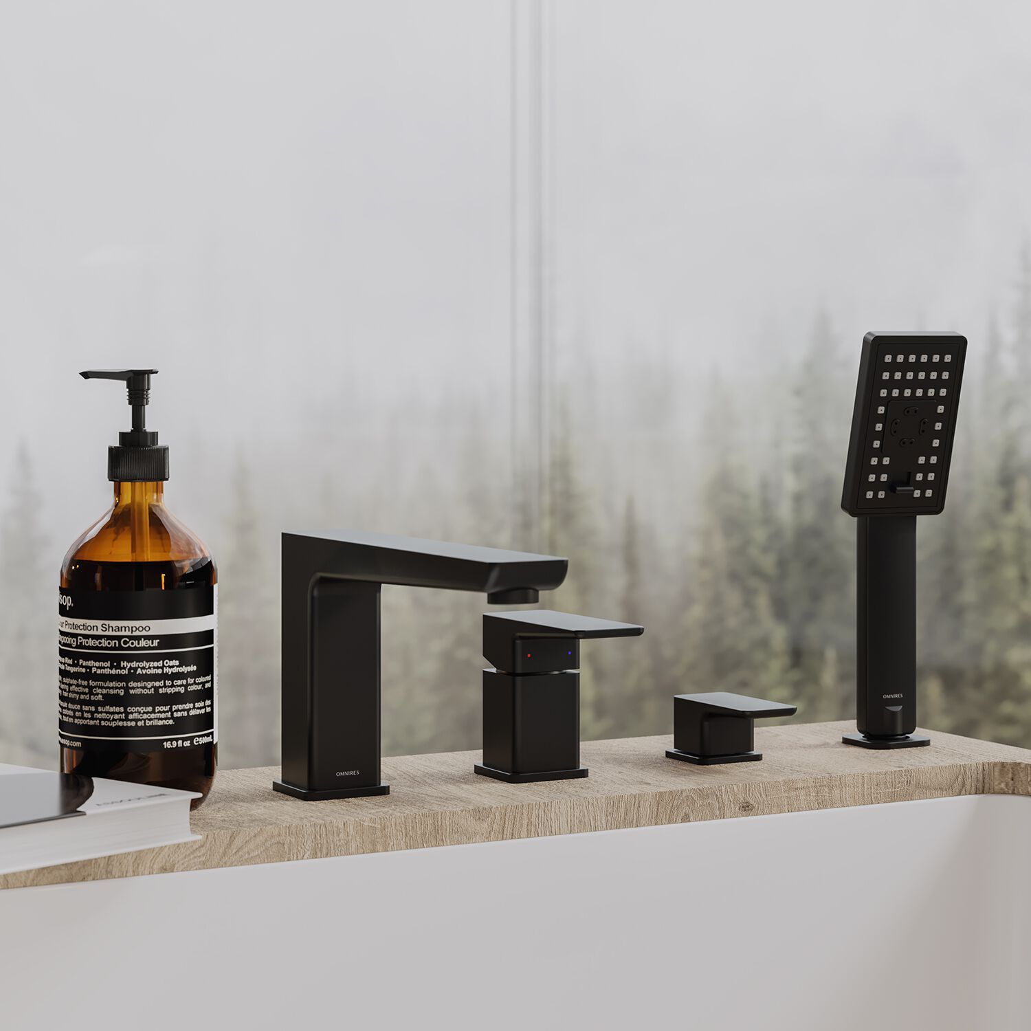 Смеситель для ванны с 4 отверстиями и ручным душем OMNIRES Парма ARCH-00108154 - Вид №2