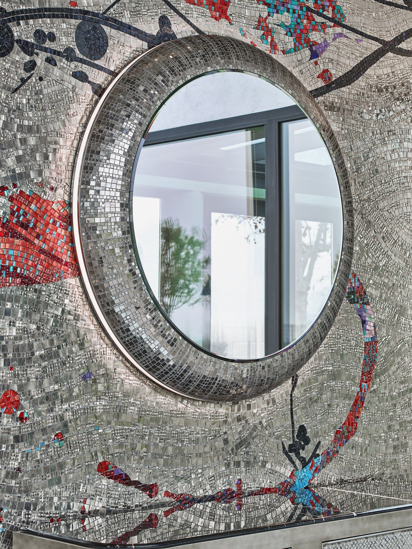 Круглое зеркало в рамке со встроенным освещением Sicis Fluxus ARCH-00131001 - Вид №4