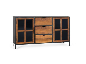 Шкаф из дерева и стекла с ящиками