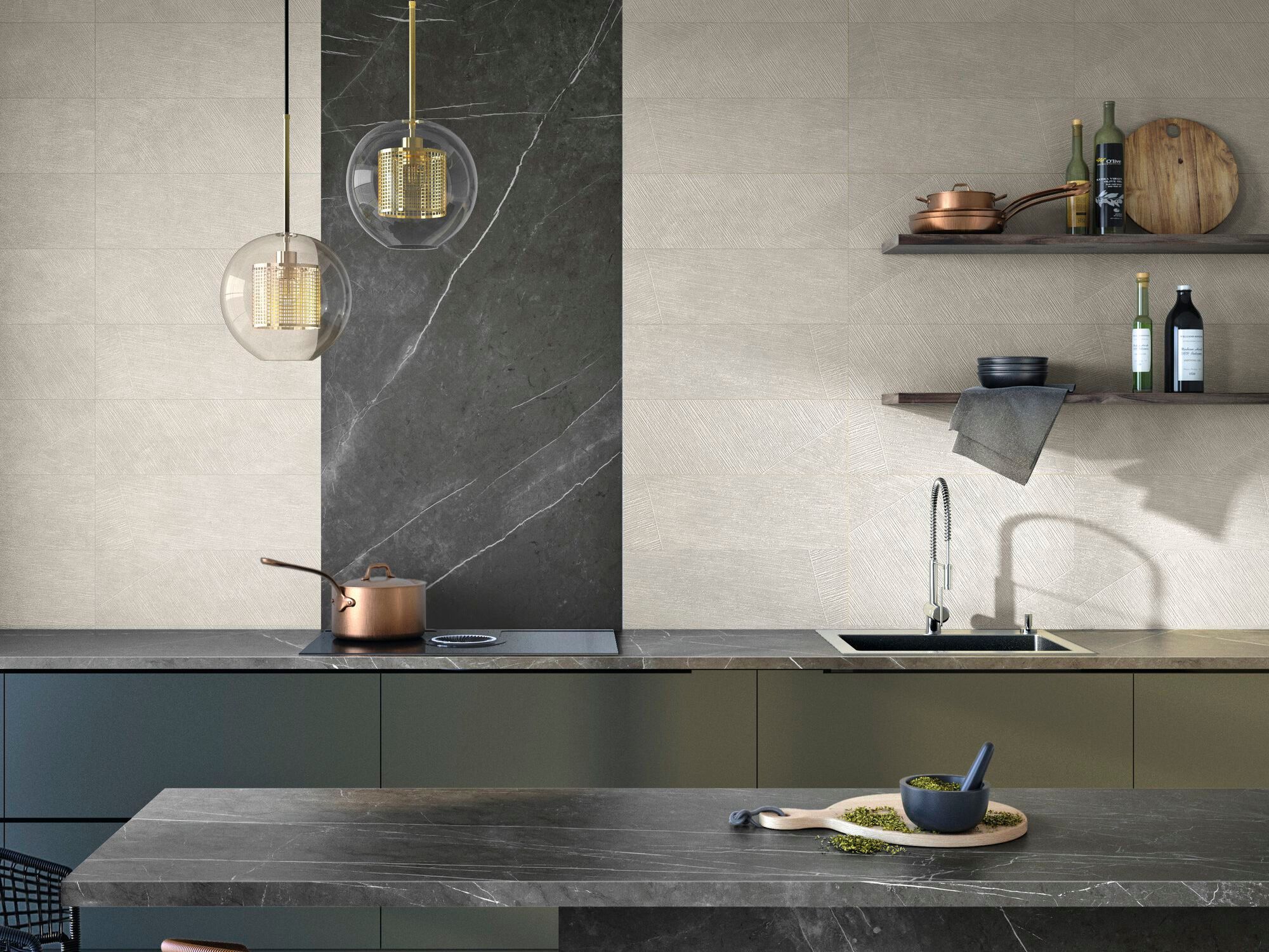 Пол / облицовка керамогранита для интерьера с эффектом камня ARIOSTEA активный базальтовый камень ARCH-00025440