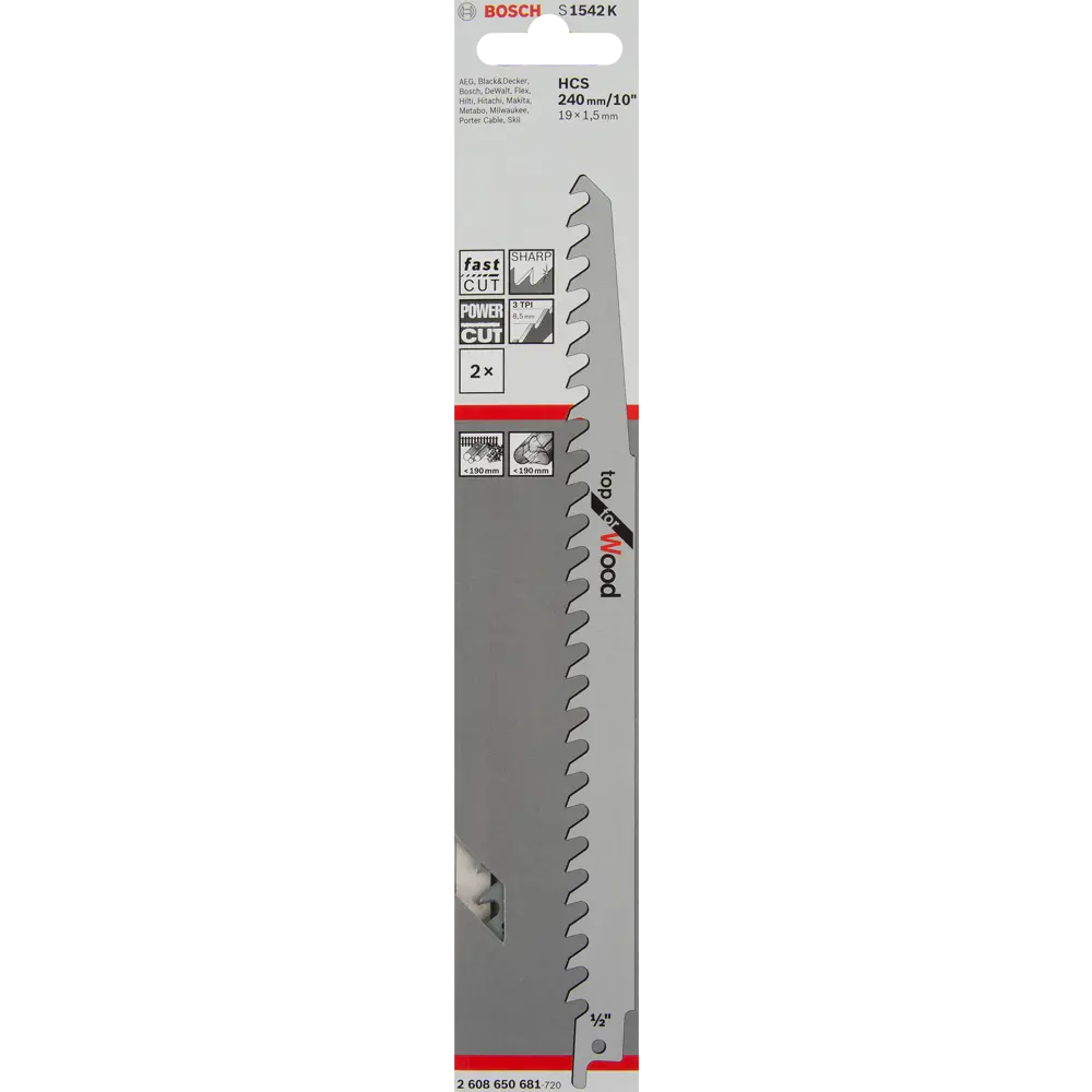 Пилка по дереву Bosch Top For Wood S 1542 K BOSCH PROFESSIONAL STLM-2044714 - Вид №3
