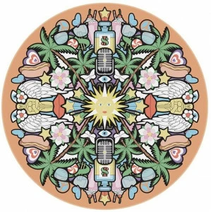 YO2 Ковер из полиамида круглый Groove flashes