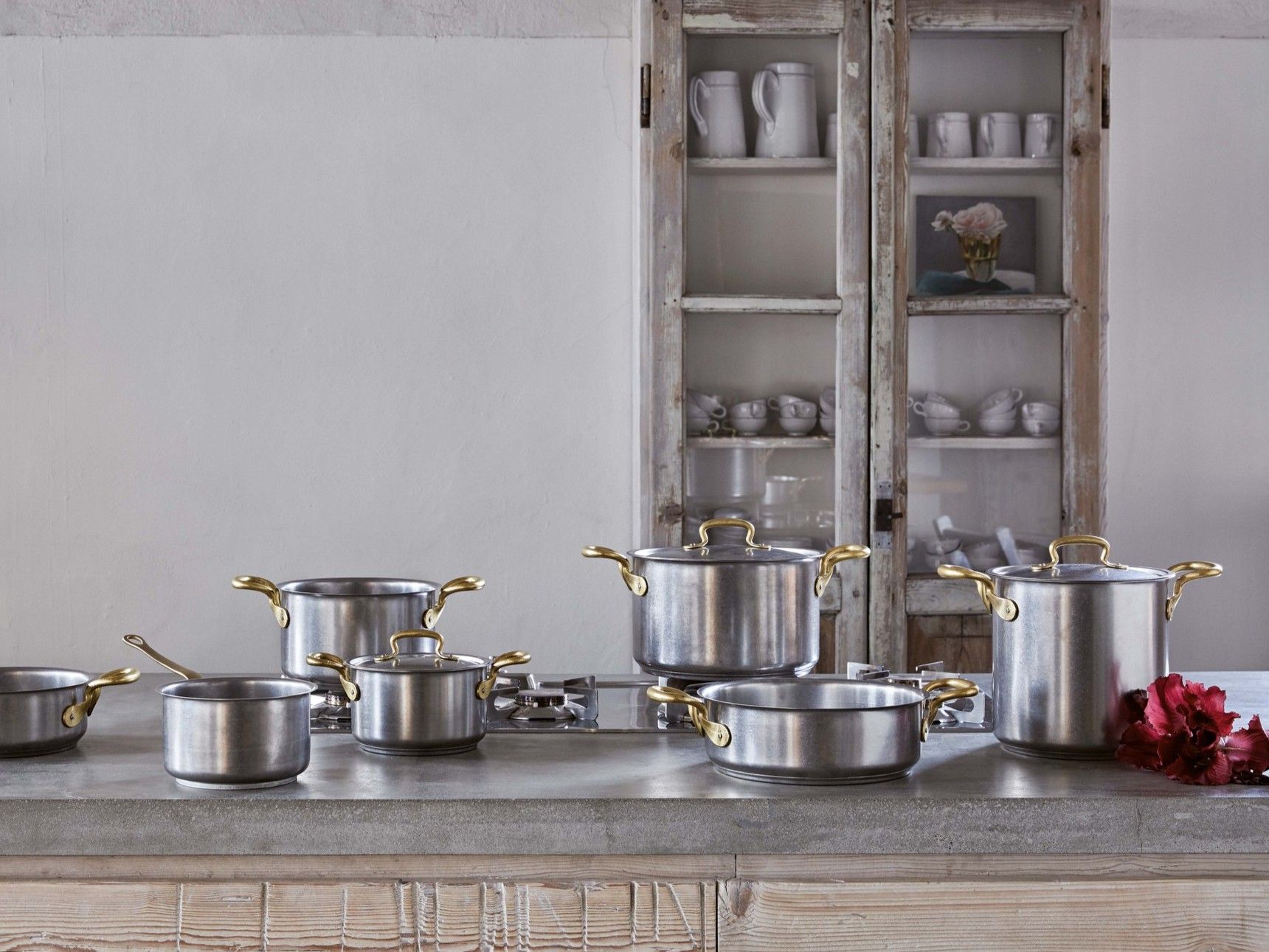 Горшок из нержавеющей стали с ручками Sambonet Винтаж 1965 года ARCH-00077382 - Вид №1