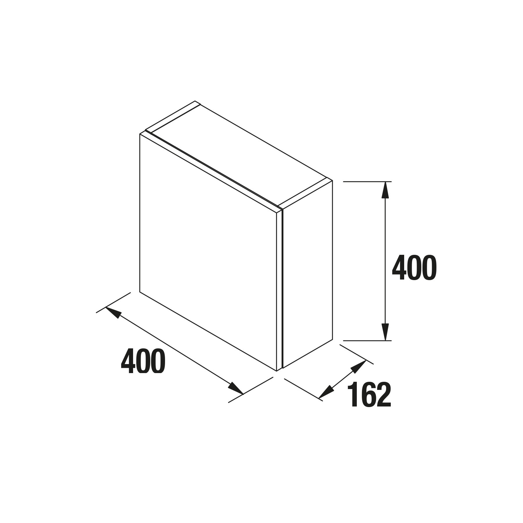 23216 SALGAR Модуль АЛЬЯНС 400 двусторонний 1 дверный GLOSS TAUPE 400 x 400 x 162 мм Глянцево-серо-коричневый  - Вид №1