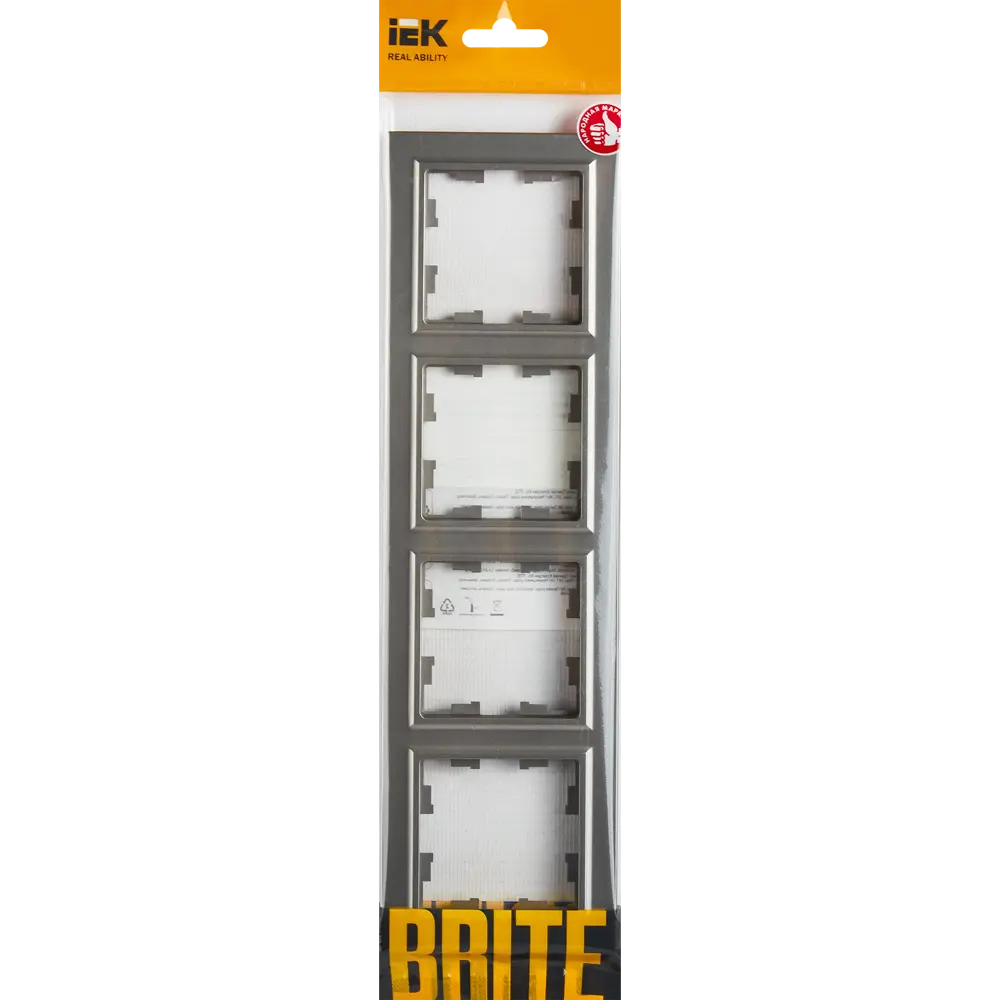 Рамка IEK Brite-4 для розеток и выключателей в стальном исполнении 87761352 STLM-1102937 - Вид №3